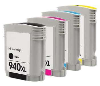 Compatible HP 940XL Full Set of Ink Cartridges -Black/Cyan/Magenta/Yellow